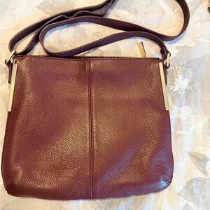 Burgundy Leather Crossbody  Bag